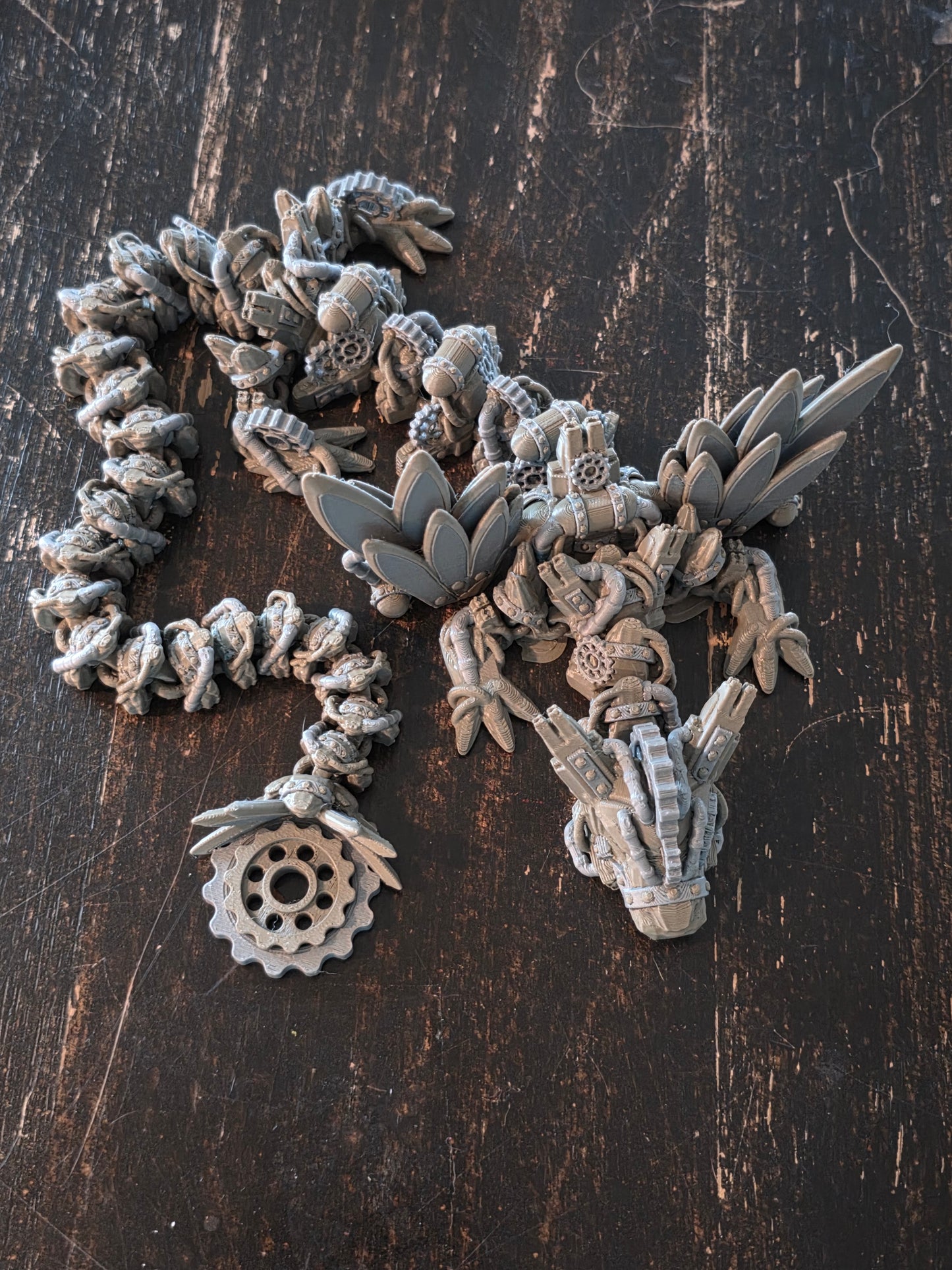 Winged Steampunk Dragon Articulating (3D Printed)