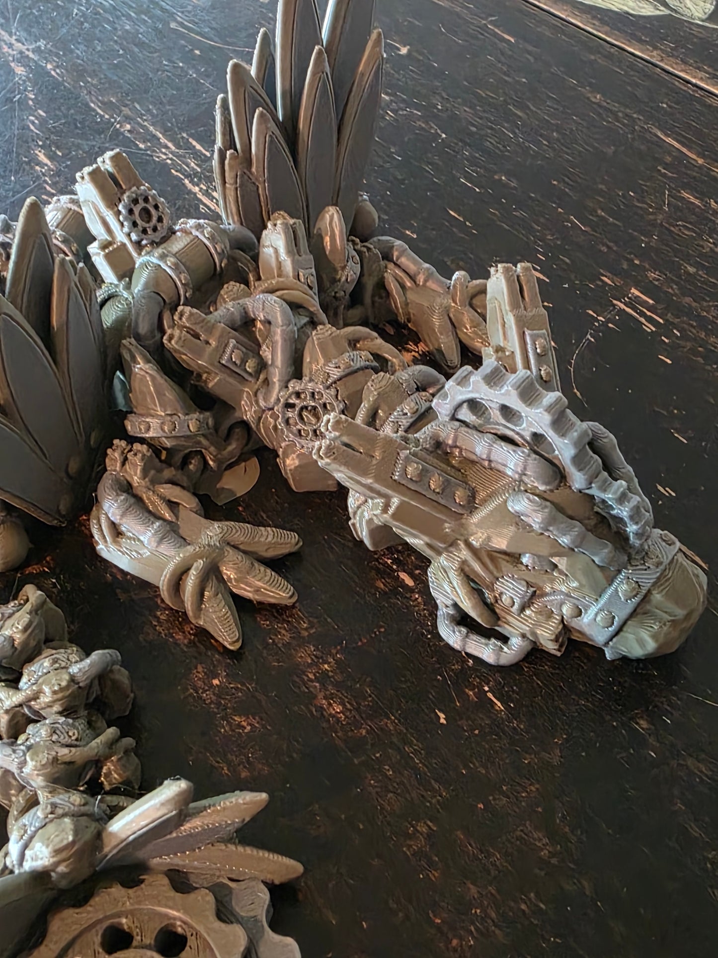 Winged Steampunk Dragon Articulating (3D Printed)