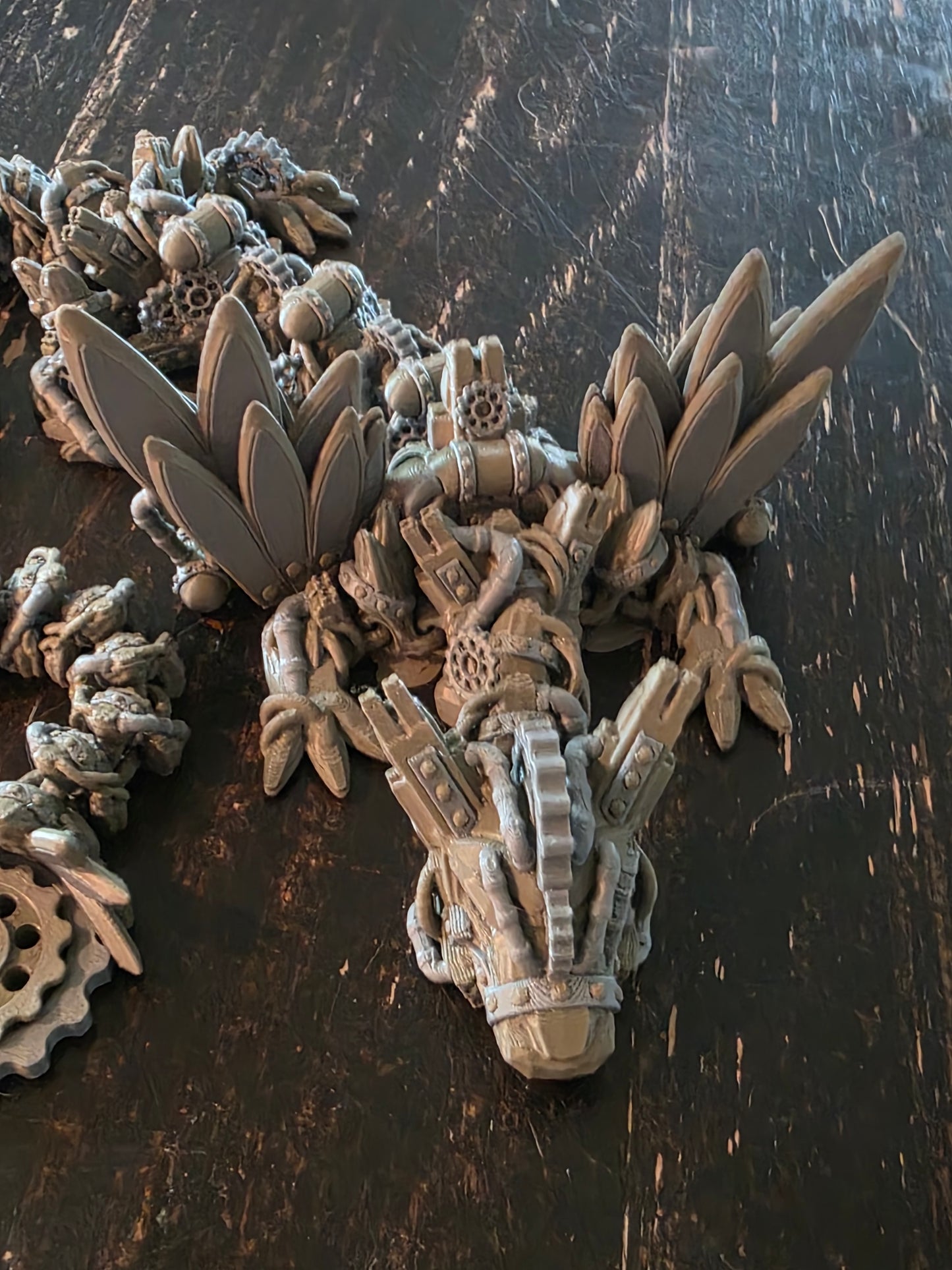 Winged Steampunk Dragon Articulating (3D Printed)