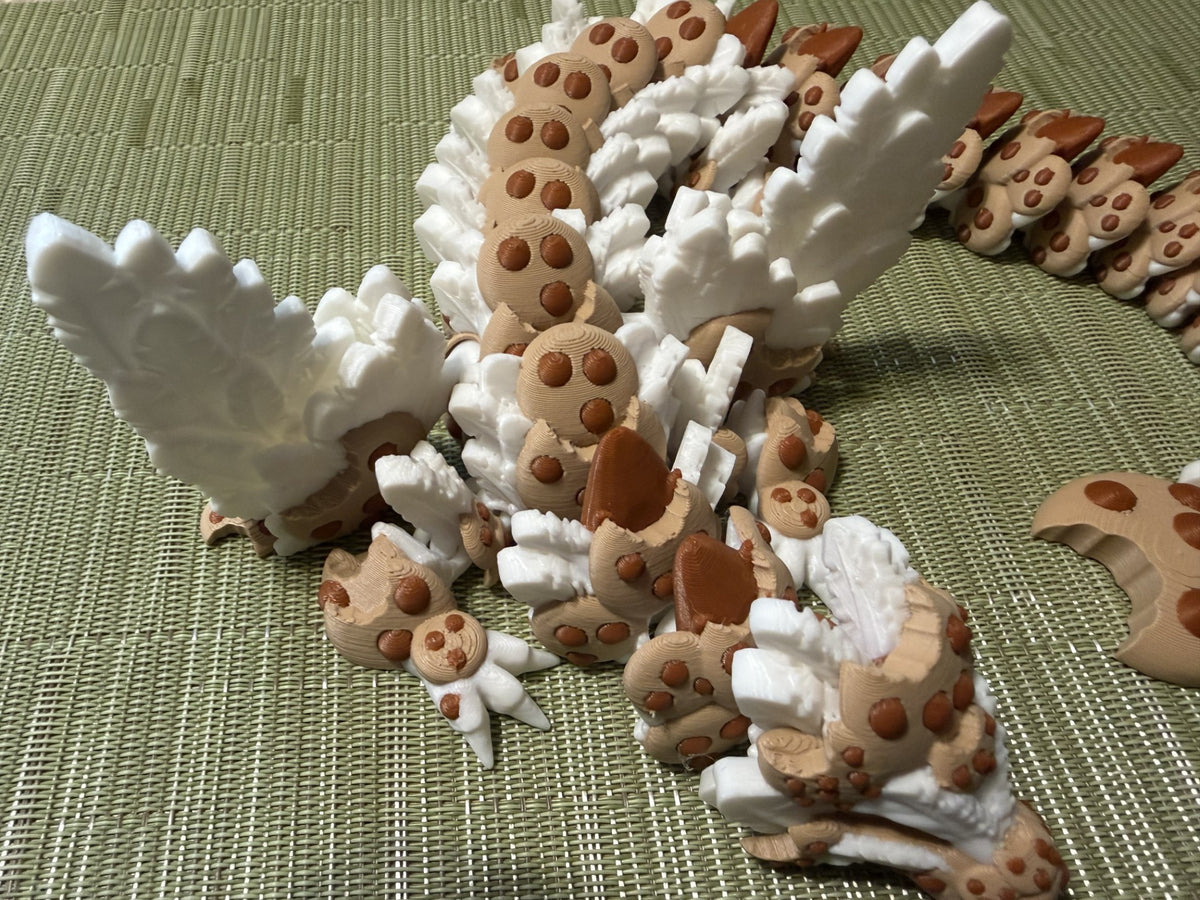 Chocolate Chip Cookie Dough Dragon Articulating (3D Printed)