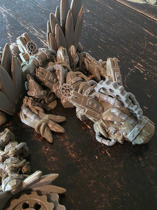 Winged Steampunk Dragon Articulating (3D Printed)