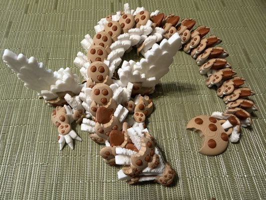 Chocolate Chip Cookie Dough Dragon Articulating (3D Printed)